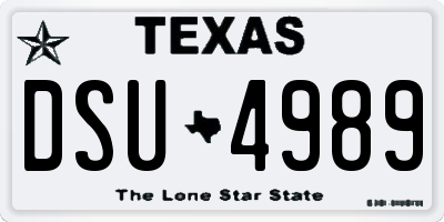 TX license plate DSU4989