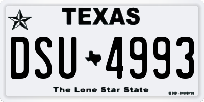 TX license plate DSU4993