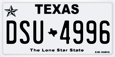 TX license plate DSU4996