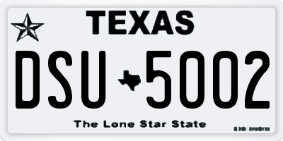 TX license plate DSU5002