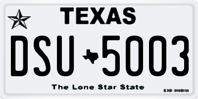 TX license plate DSU5003