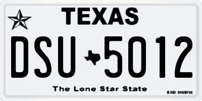 TX license plate DSU5012