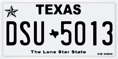 TX license plate DSU5013