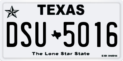 TX license plate DSU5016