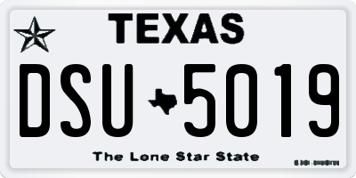 TX license plate DSU5019