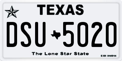 TX license plate DSU5020