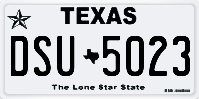TX license plate DSU5023