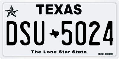 TX license plate DSU5024