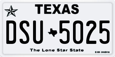 TX license plate DSU5025
