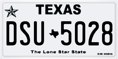 TX license plate DSU5028