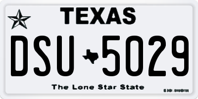 TX license plate DSU5029