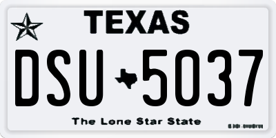 TX license plate DSU5037