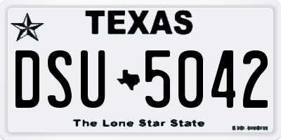 TX license plate DSU5042
