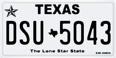 TX license plate DSU5043