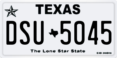 TX license plate DSU5045