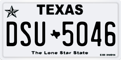 TX license plate DSU5046