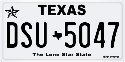 TX license plate DSU5047
