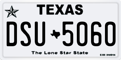 TX license plate DSU5060