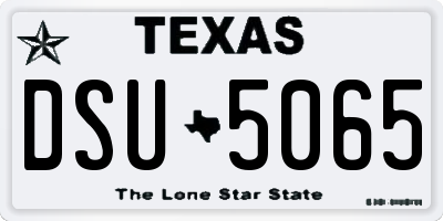 TX license plate DSU5065