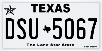 TX license plate DSU5067