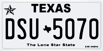 TX license plate DSU5070