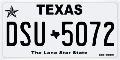 TX license plate DSU5072