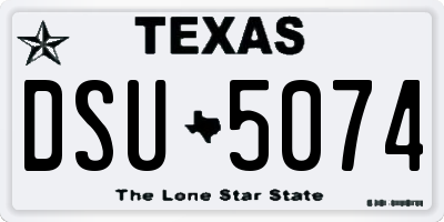 TX license plate DSU5074