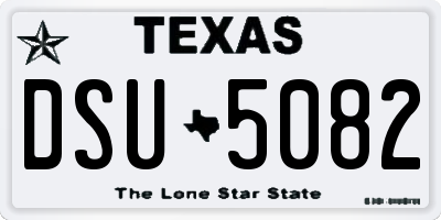 TX license plate DSU5082