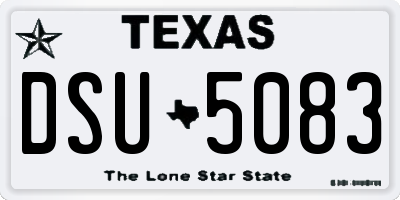 TX license plate DSU5083