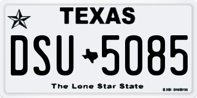 TX license plate DSU5085
