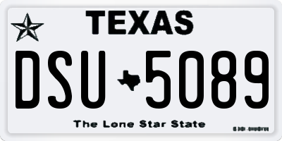 TX license plate DSU5089