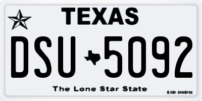 TX license plate DSU5092