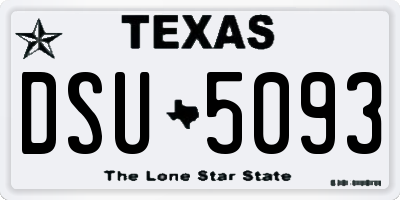 TX license plate DSU5093