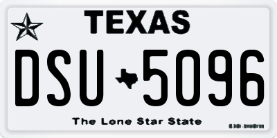 TX license plate DSU5096