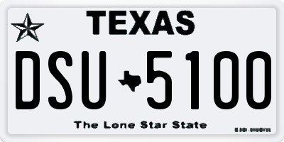 TX license plate DSU5100