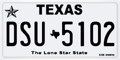 TX license plate DSU5102