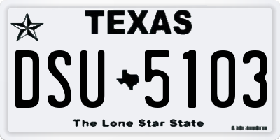 TX license plate DSU5103