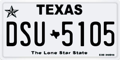 TX license plate DSU5105