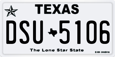 TX license plate DSU5106