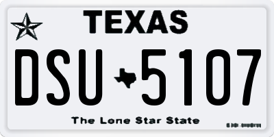 TX license plate DSU5107
