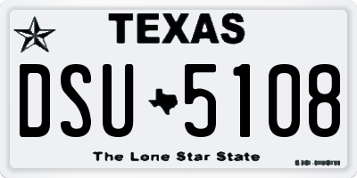 TX license plate DSU5108