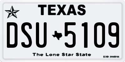 TX license plate DSU5109