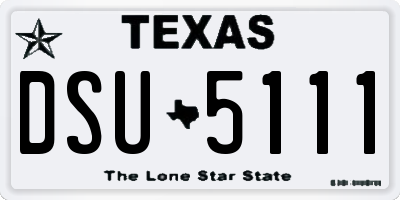 TX license plate DSU5111