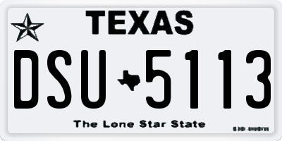 TX license plate DSU5113