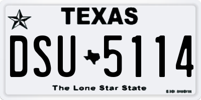 TX license plate DSU5114