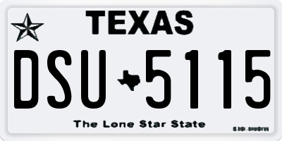 TX license plate DSU5115