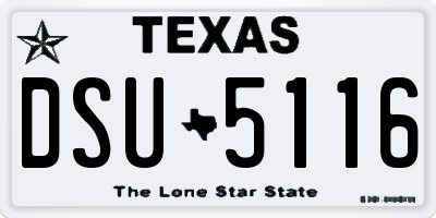 TX license plate DSU5116