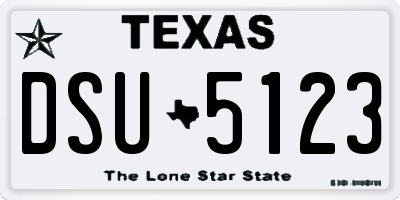 TX license plate DSU5123