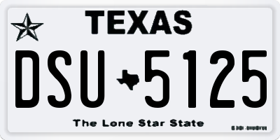 TX license plate DSU5125
