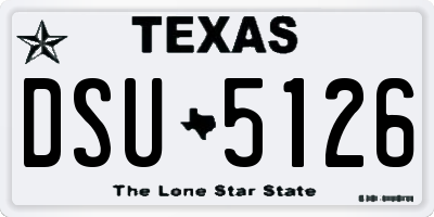 TX license plate DSU5126